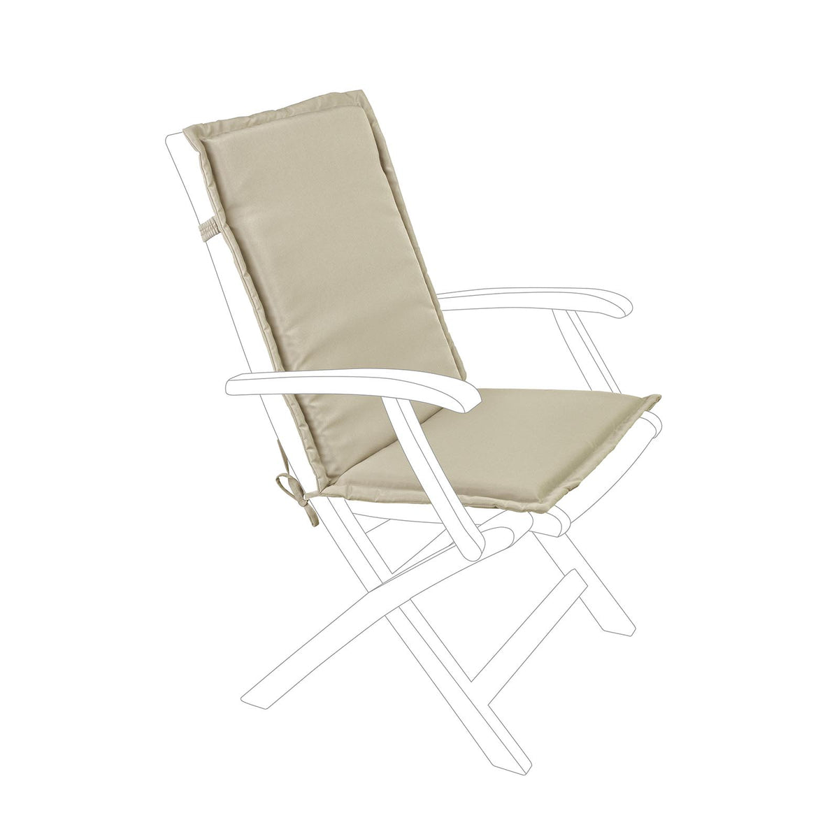 Waterproof Medium high back deckchair cushion in polyester 180