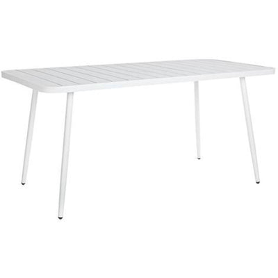 TAVOLO LENNIE DA da esterno e giardino BAR ALLUMINIO BIANCO 163 CM VERANDA METALLO RISTORANTE