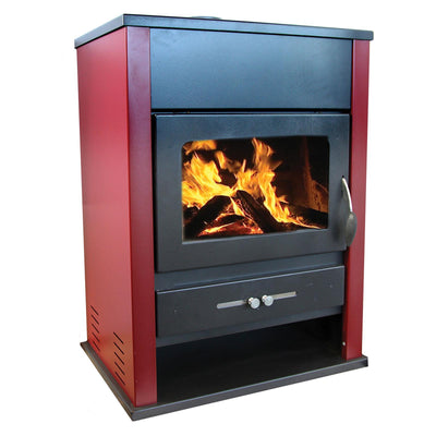 STUFA A LEGNA ETNA IN ACCIAIO VERNICIATO 18 KW CAMINETTO H 97 CM MADE IN ITALY