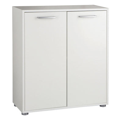 ARMADIO BASSO LACCATO BIANCO CASSETTIERA SCARPIERA ARMADIETTO IN LEGNO H 80 CM
