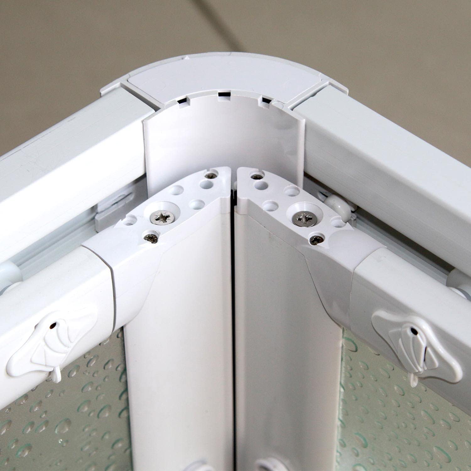 AQUALAVOS Eckdusche Duschwand Glas Eckensteg Falttür Mt Setenwand