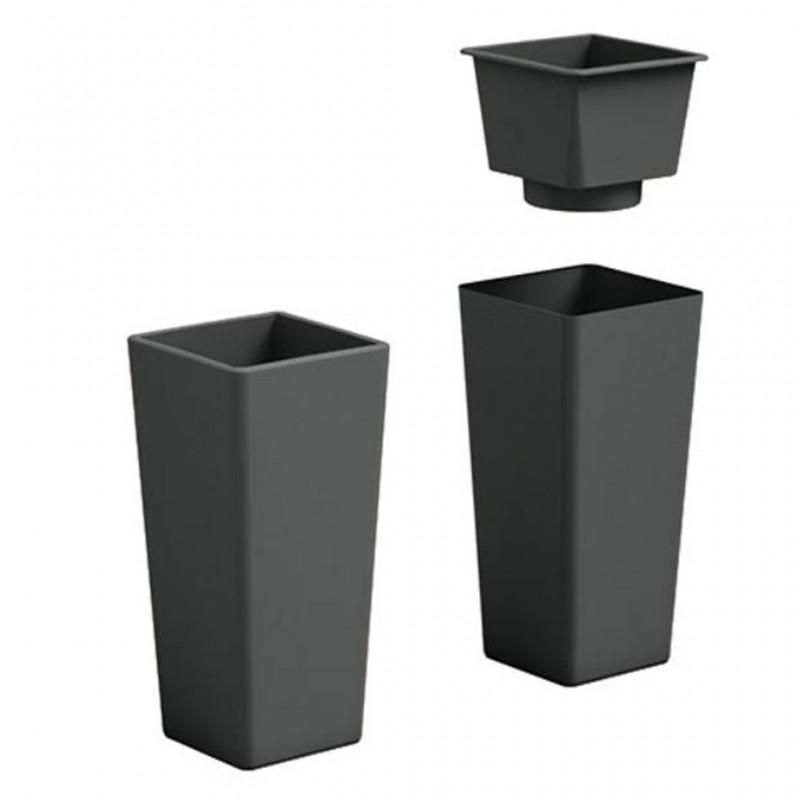 Polyethylene outdoor vase ''Cache-Pot Clou Quadrato'' for flowers and ...